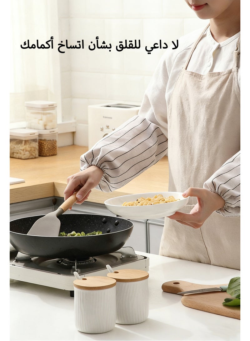 Protective Cleaning Sleeves for Arms - Stain & Water Resistant, Breathable Cotton Linen for Kitchen, Housework, Crafts & Ramadan Cleaning ,Reusable sleeves cover - Image 2
